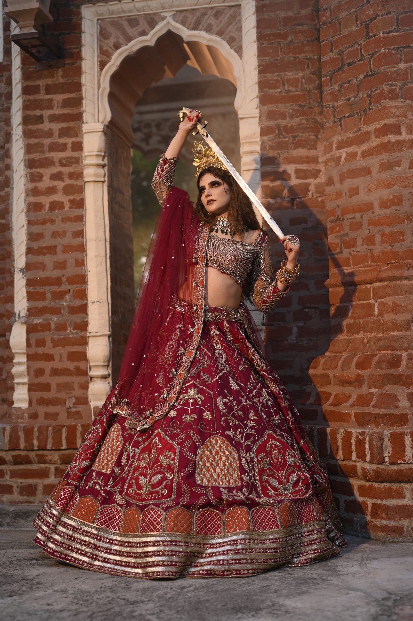 Raspberry Red Lehenga Amreena – Eli-and-kim